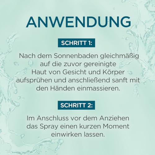 Garnier Ambre Solaire After Sun Spray für Gesicht & Körper – Beruhigendes & erfrischendes Feuchtigkeitsspray – Regenerierende Pflege gegen Rötungen & Spannungsgefühle – Verlängert die Bräune - 150ml