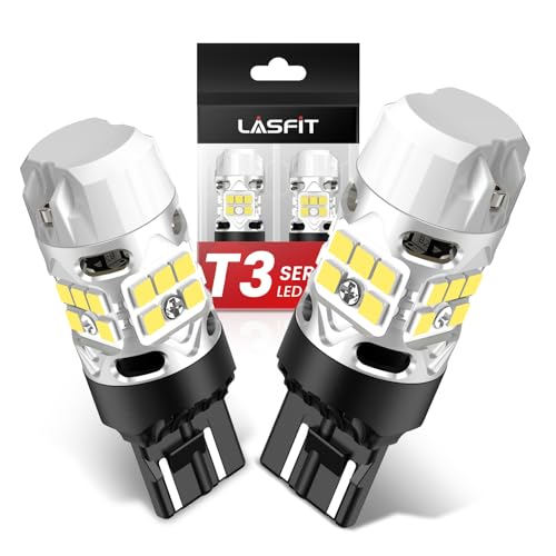 LASFIT T3 7443 7440 LED Bulb Reverse light with Built In Resistor Canbus Ready 7441 7444 W21W LED White Bulb for Backup Parking Daytime Running Light Side Marker Turn Signal(2pcs)