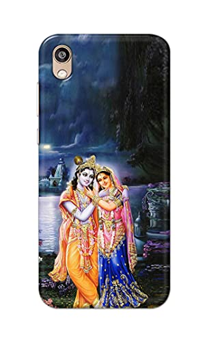 Image of Printed Hard Back Cover Case for Honor 8S | Huawei Y5 2019 Back Cover (Radha Krishna) -1803