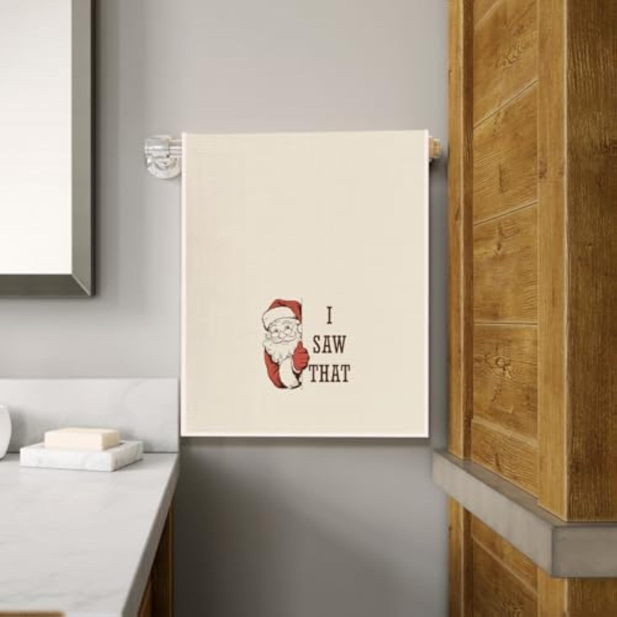 Funny Christmas Santa Kitchen Towels, Vintage Design