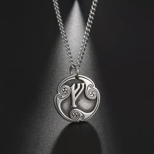 Vintage Runes Charms Necklace Viking Jewelry Adjustable Rope Chain Necklace-Link Chain-fehu4