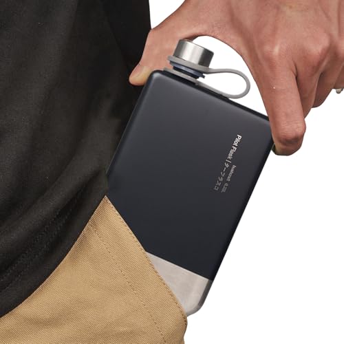 Botellas de agua plana para viajar, de acero inoxidable - Botella de agua para acampar multipropósito de óxido,Cantina de licor reutilizable para bebidas de cerveza bebidas bebidas de café de refresco