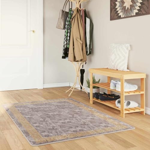 Tapis coureur moderne lavable en polyester antidérapant pour entrée et salon
