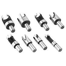 Wood Plug Cutter Set, 6mm + 10mm + 13mm + 16mm / 1/4" 3/8" 1/2" 5/8" Straight and Tapered Cutting Woodworking