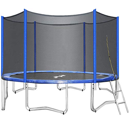JUPA Trampoline 15 14 12 10 8FT, Maximum Weight Capacity 375LBS Outdoor Trampoline for Kids Adults, 2022 Upgraded Recreational Trampolines with Enclosure Net Mat Pad for Backyard (14FT)