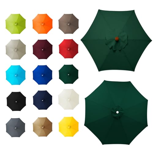 Toile de rechange pour parasol 250 cm anti-UV et imperméable vert foncé