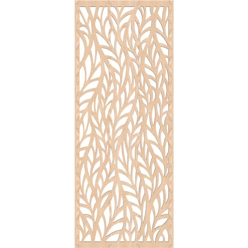 Image of Ortonville Decorative Pierced Fretwork Wood Wall Panels, 17 3 /8 inchW x 44 3 /8 inchH x 3 /8 inchT, Red Oak