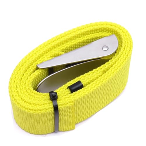 Akfldms Adjustable 1.8m Yellow Scuba Diving Backplate Harness with Crotch Strap and Steel Buckle for Diving Enthusiasts