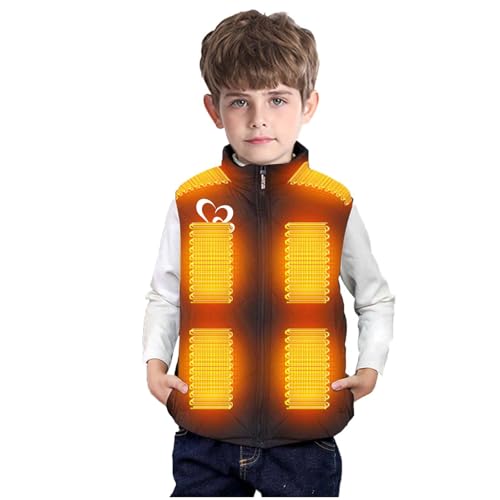 Heated Vest for Boys Girls Children Heated Body Warmer with 5 Adjustable Temperature USB Electric Gilet Waterproof