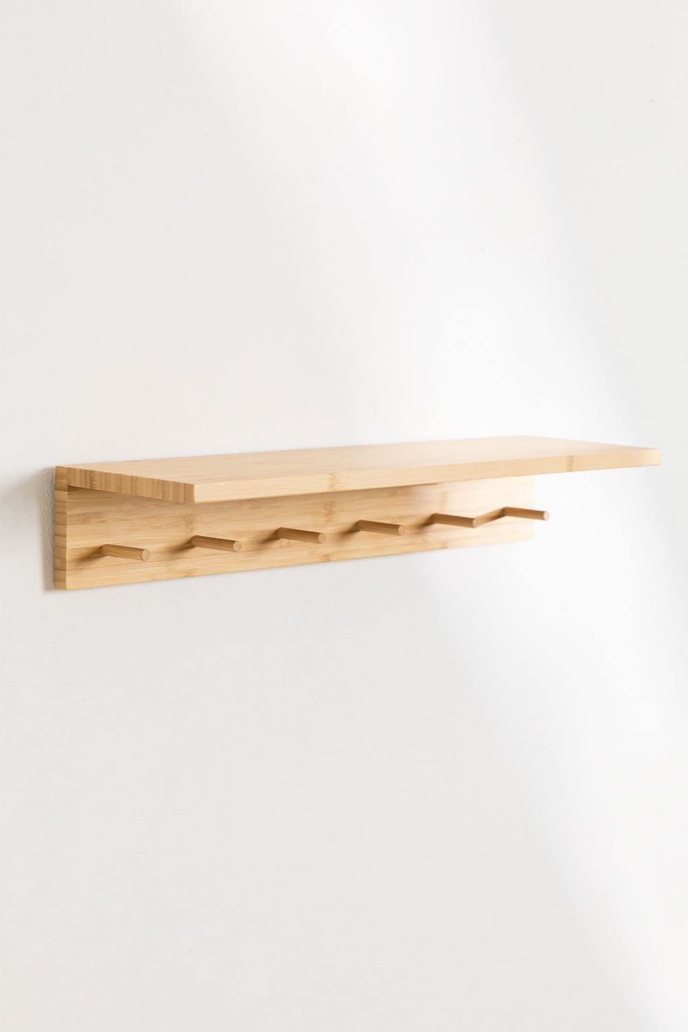 SKLUM Porte-Manteau Mural avec étagère en Bambou Gari