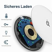 MMOBIEL Handy Ladestation 15W Qi Ladegerät- Induktives Lade Charging Pad kompatibel mit Samsung und iPhone Ladegerät - Ladepad auch kompatibel mit AirPods und Galaxy Buds – Wireless Charger - Weiß – Ansicht 5