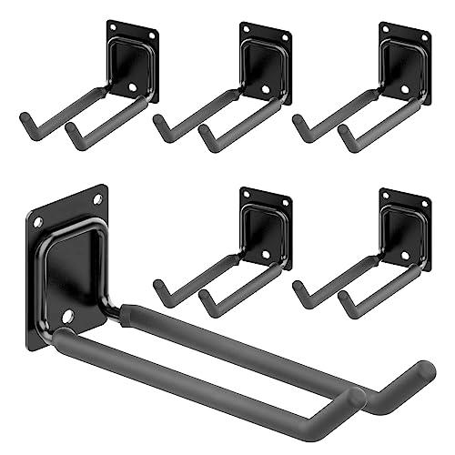 Mutilife 6 Packs 7.8inch Heavy Duty Garage Hooks, Garage Storage Organizer for Tool Organization, Shed Metal Utility Hooks Hanger for Tires, Bikes, Shed, Chair, Ladder, Ski and Snowboard