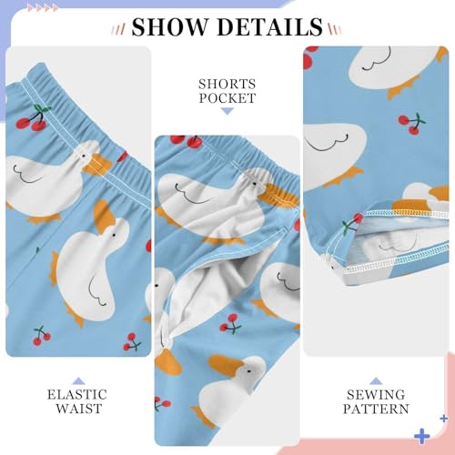 Duck Cherry Boys Long Pants Soft Trousers Elastic Waist Kids Lounge Bottoms with Pockets S-XL4