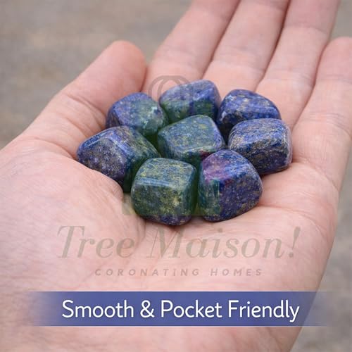 Image of Lapis-Lazuli Tumble Stone | 50 gm Tumbled Gemstones | Reiki Healing Stones | Home Decor Pebbles | Aquarium Gravel | Garden & Table Decor