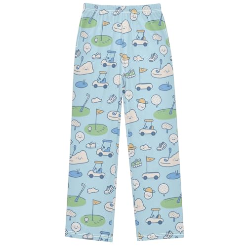 Boy's Pants Golf Blue Jogger Pants Elastic Waist Long Bottoms Trousers with Pockets 6-14 Years