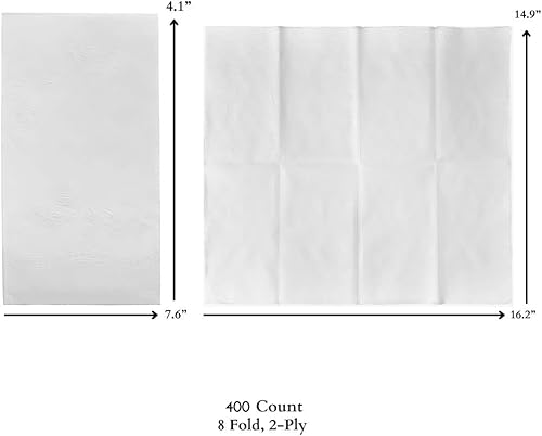 Miniatura 5 de Servilletas blancas de primera calidad, servilleta de cena plegable de 18, paquete de 400 unidades