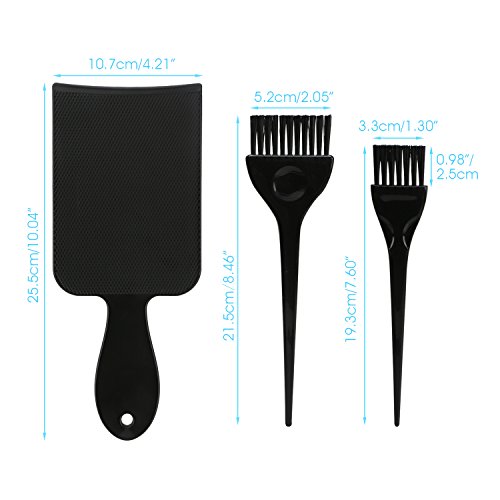 Highlighting Paddle with 2 Hair Dye Tint Brush,Segbeauty Black Hair Colour Board for Balayage Highlights, Professional Tinting Brush Hair Styling Set for Hairdresser