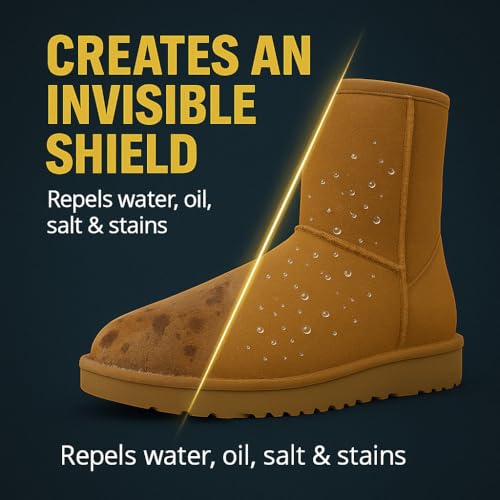 Suede Protector Compatible with Ugg Boots (10oz) - Waterproofing Spray for Suede Boots, Shoes, Jackets, Accessories - Water & Stain Repellant Spray4