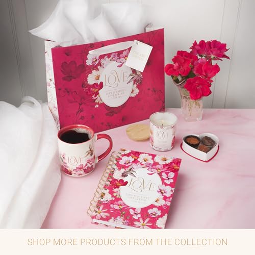 Image of Christian Art Gifts Inspirational Scripture Ceramic Coffee & Tea Mug for Women: Love Encouraging Bible Verse, Microwave & Dishwasher Safe Cup, Sturdy Handle, White & Red Multicolor Floral, 12 oz.