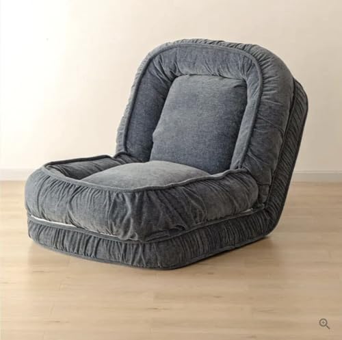 Image of 1 Seater Luxurious Human Dog Bed for People and Adults|Cotton Recliner Lounge Style Soft Human Dog Sofa with Plush Cushioning for Reading and Relaxation (Velvet, Smoke Grey)