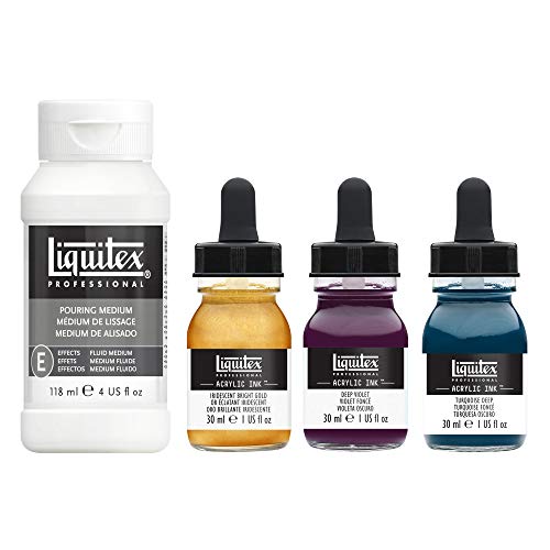 Liquitex Professional Acrylic Ink, 1-Oz (30Ml), Pouring Technique, Deep Colors, Set Of 4 #TOP2