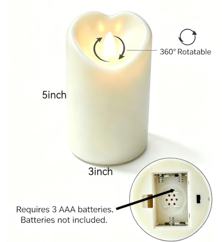 Image of 2PCS Heart Shaped Flameless LED Candles Battery Operated