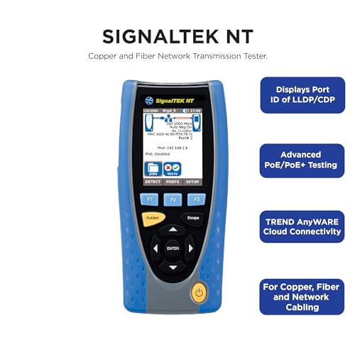 Image of TREND Networks | R156005 | SignalTEK NT | Touchscreen Copper & Fiber Network Transmission & Bandwidth Tester Kit | Troubleshoot Data Cabling & Ethernet Network Issues