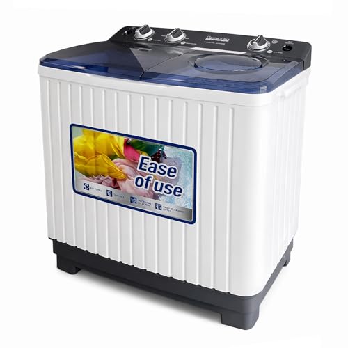 Portable Washing Machine, 22lbs Twin Tub Mini Laundry Washing Machine with Drain Pump, 14lbs Washer & 8lbs Spinner Combo, Compact Semi-Automatic Washer for Apartments, Dorms, RVs. Bluish Grey