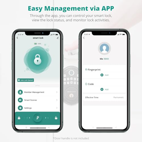 Image of AkaGear Keyless Entry Door Lock with Fingerprint - Electronic Keypad Deadbolt, Smart Locks for Front Door, Auto-Lock & One Touch Locking with Bluetooth, Password Code, APP Control, Oil Rubbed Bronze