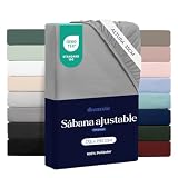 Dreamzie Sabanas 135 x 190 – Bonete 35 cm – Microfibra Suave – para Colchones Gruesos – Certificado Oeko-Tex – Gris