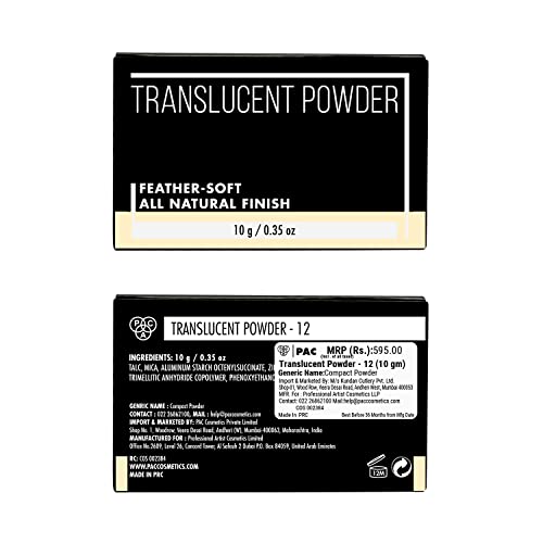 Image of PAC Translucent Powder 12 - Controls Shine, Prevents Flashbacks, Lightweight Setting Powder