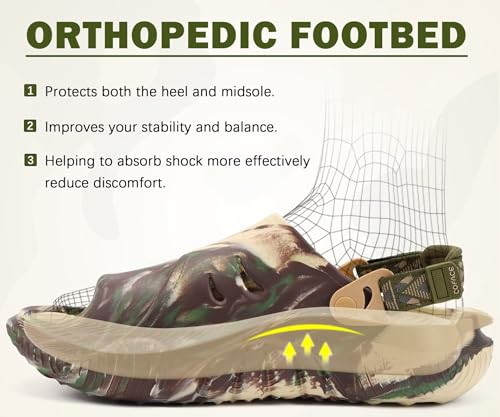 COFACE Mens Orthotic Clogs Orthopedic Mules for Men Recovery Sandals Man Plantar Fasciitis Summer Casual Size 7-153