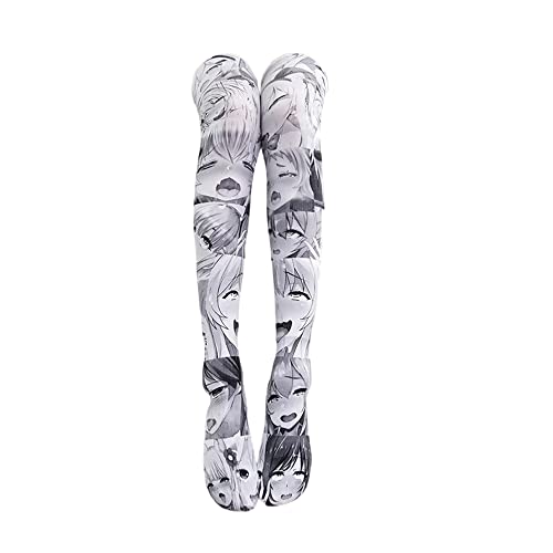 Image of SINROYEE Sexy Cosplay Knee High Stockings Anime Cartoon Printing Thigh High Socks for Women Cute Lolita JK