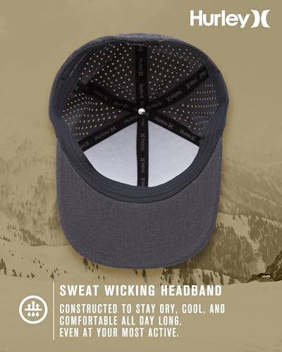 Image of Hurley Men's Baseball Cap - Sweat-Wicking Fitted Baseball Hats for Men (S-XL)
