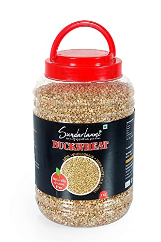 Image of SundarLaxmi Buckwheat Seeds - 2Kg Jar | Kuttu Giri | Hulled, Gluten Free Buckwheat Millet | High in Plant Protein & Fibre | Kuttu Giri Whole Grain Grind To Make Flour