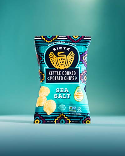 Siete Grain Free Potato Chips | Kettle Cooked | Gluten Free Chips | Vegan Snacks | Non Gmo | Sea Salt, (Pack Of 6) #TOP2