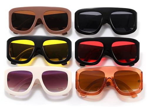 willochra Trendy Oversized One Piece Sunglasses Women For Men UV400 Vintage Big Frame Shield Shades Men Punk Sunglasses3