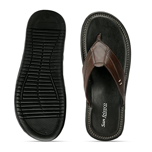 Image of San Frissco Men's Sandal Summer Chappal with Sturdy Grip /Ultra Soft Lightweight Durable Chappal for Outdoor Use /Festive Ethnic Wedding Slip on Slippers for Men