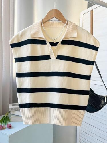 Verdusa Women's Striped Sweater Vest Sleeveless Sweater Knit Going Out Tops Fall Outfits 20254
