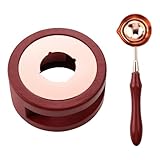 Zhiaek Calentador de Sello de Cera Kit Sellos de Lacre Cuchara y Horno de Sellado de Ceras para Decorar Sobres Cartas Invitaciones de Boda Tarjetas (Rojo)