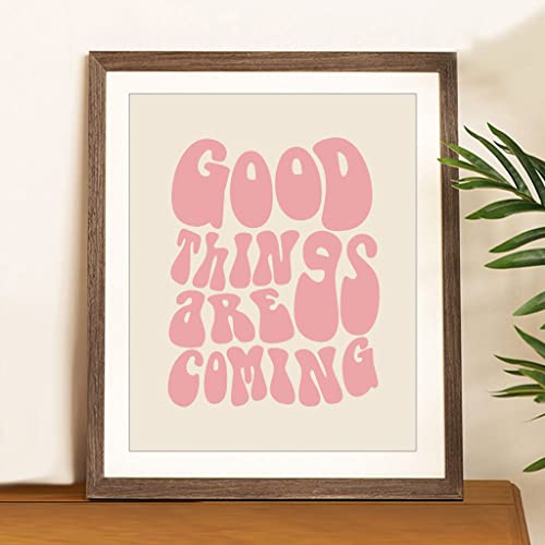 Wcdhor Good Things Are Coming Art Print Manifest Wall Art Inspiration Print Affirmation Art Retro Quote Wall Print Self Love Living Room Decor Dorm Decor Unframed thumb #2