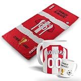 Pack Taza y Toalla de tu equipo favorito. Personalizada con nombre y equipo de fútbol. Regalos Personalizados. Regalo Original para Aficionados del Fútbol. (Almería, 50x100)