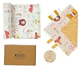 LUCOI Unique Newborn Muslin Gift Set - Unisex Baby Essentials, Gender Reveal Gifts, Woodland Theme Blanket & Comforter, Gender Neutral Welcome Box