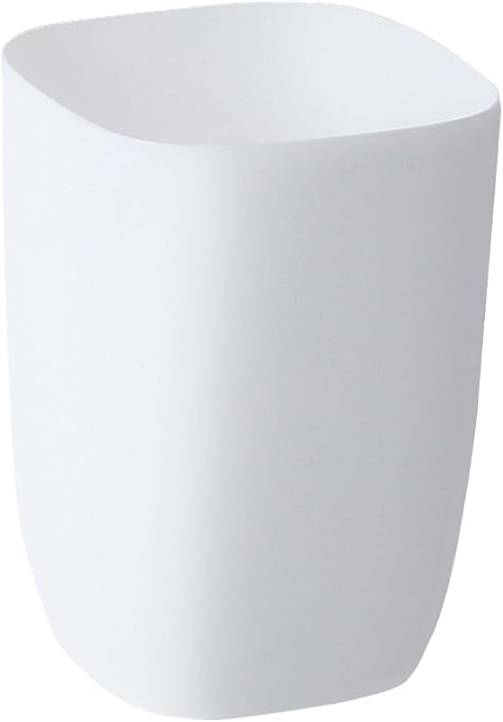 Bathroom Trash Can, Small Garbage Can for Bedroom, Living Room, Kitchen, Slim Cute Plastic Waste Basket for Office, 7L, Matt White