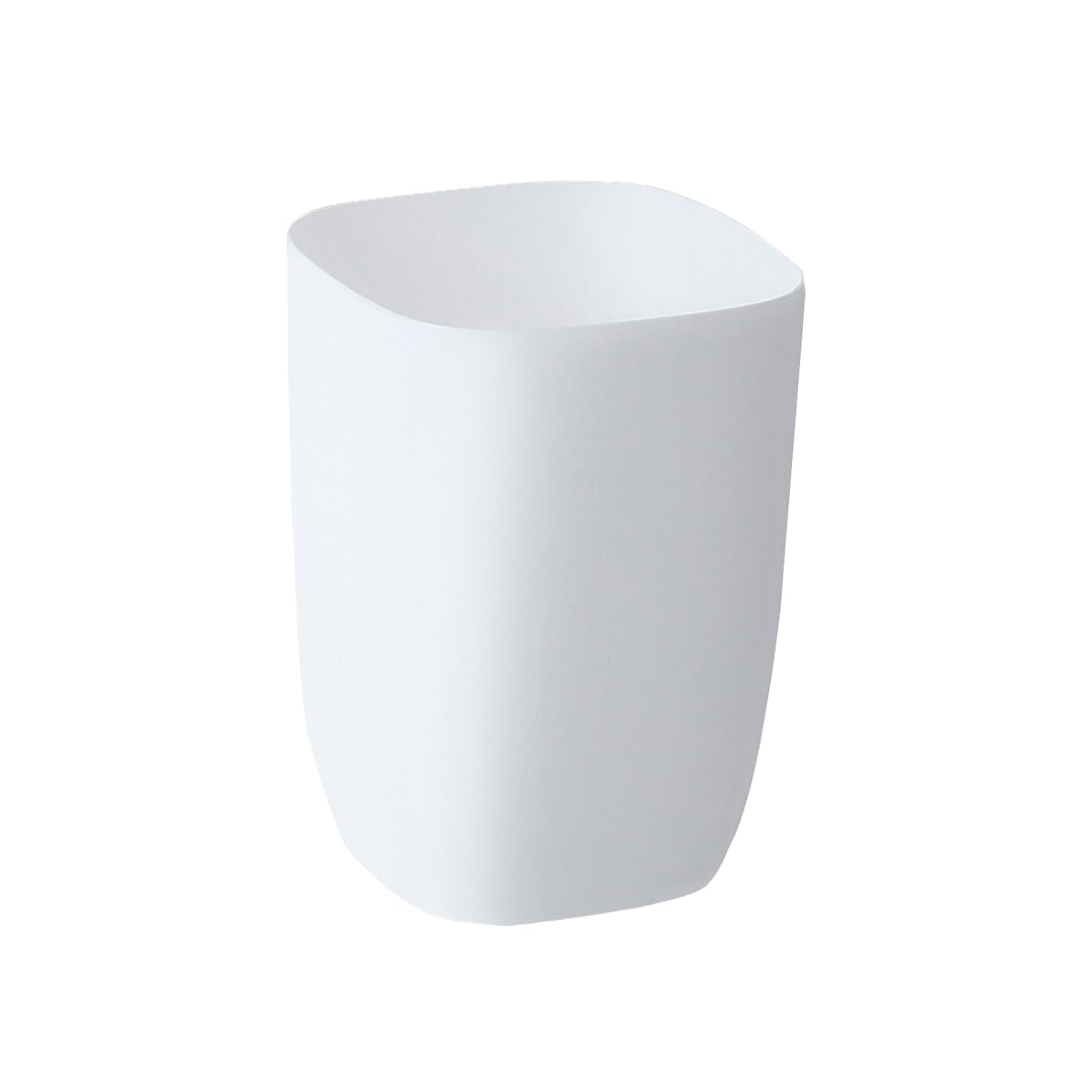 Bathroom Trash Can, Small Garbage Can for Bedroom, Living Room, Kitchen, Slim Cute Plastic Waste Basket for Office, 7L, Matt White