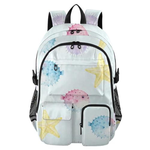 Mochilas para trabajo y universidad de 17.5 pulgadas estilo globefishes colorido
