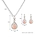 KILNEX Rose Gold Jewelry Sets for Women Pink Teardrop Pendant Necklace and Earring Set Embellished with Opal Fashion Wedding Jewelry for Brides and Bridesmaid (ROSE GOLD)