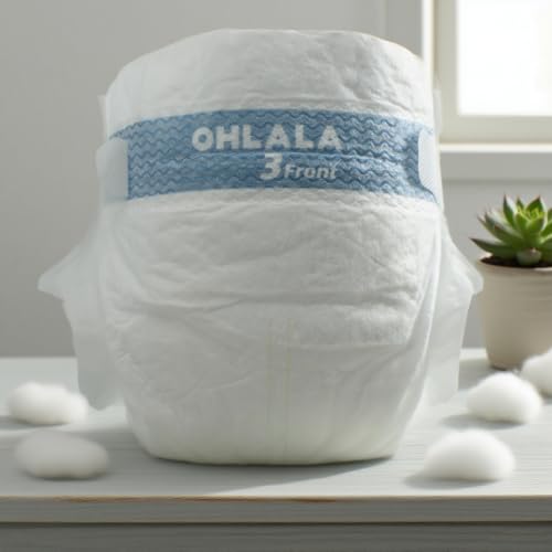 Image of OHLALA Luxury Diapers Size 1 Travel Pack 6 Count 8-14 lbs Hypoallergenic Skin-Friendly & Leakproof Fragrance-Free Ultra-Thin