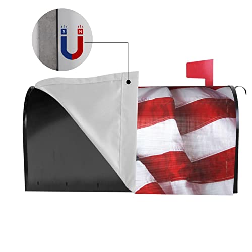 Image of American Flag Bald Eagle Mailbox Cover - Standard Size 18x21 Inch Patriotic Waterproof Wraps for Post Letter Box - Home Garden Yard Decor
