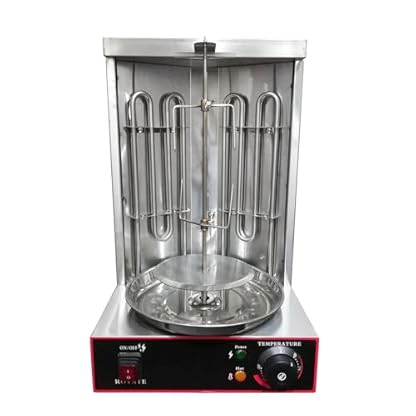 PUDLOR Dönergrill, 2 Brenner Kebap Grill 3000w Gyrosgrill Tischgrill Bbq 50-300 ℃ Gyrosmaschine Elektrisch Dönergrill Vertikaler Optionaler Lammbraten für Zuhause